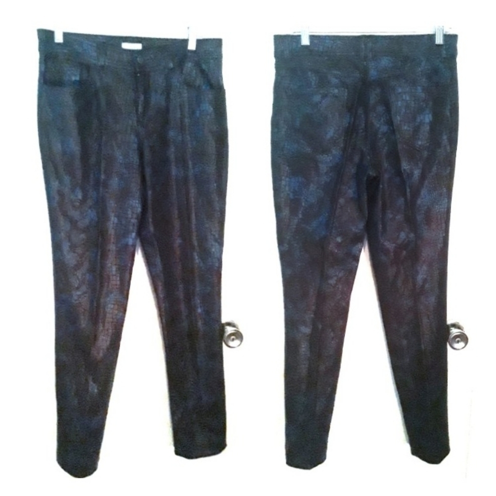 Cache Faux Snakeskin Blue & Black Jeans